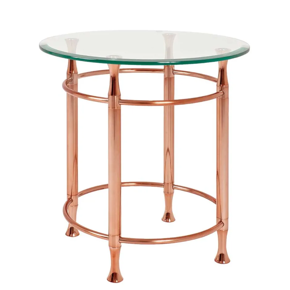 Glastische*Pharao24 Runder Beistelltisch Tiamo