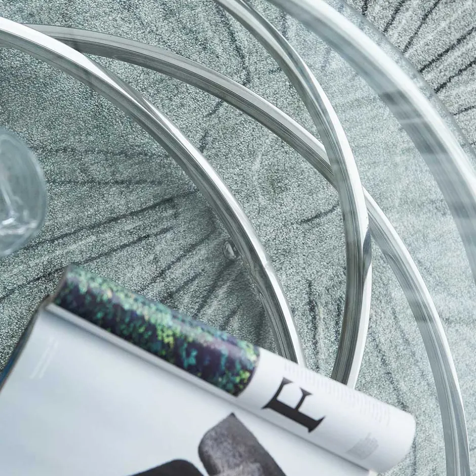 Pharao24 Runder Design Couchtisch Woodna> Glastische