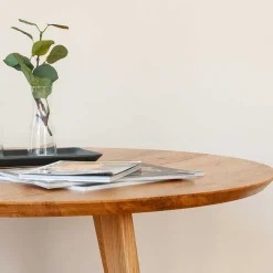 Wohnzimmertisch|Beistelltische*Pharao24 Runder Eiche Couchtisch Cow