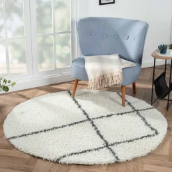 Pharao24 Runder Shaggy Teppich Diadonna> Teppiche