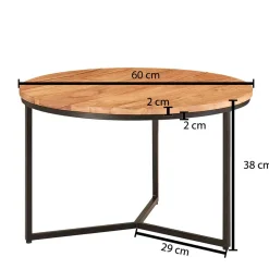 Wohnzimmertisch|Beistelltische*Pharao24 Runder Sofatisch Retro Bergamo