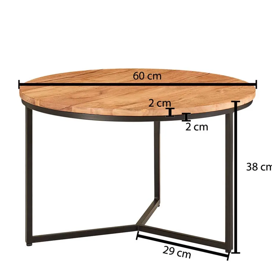 Wohnzimmertisch|Beistelltische*Pharao24 Runder Sofatisch Retro Bergamo