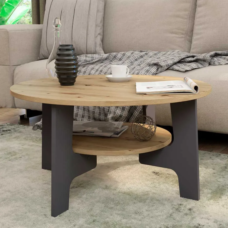 Wohnzimmertisch|Beistelltische*Pharao24 Runder Wohnzimmer Tisch Gracia