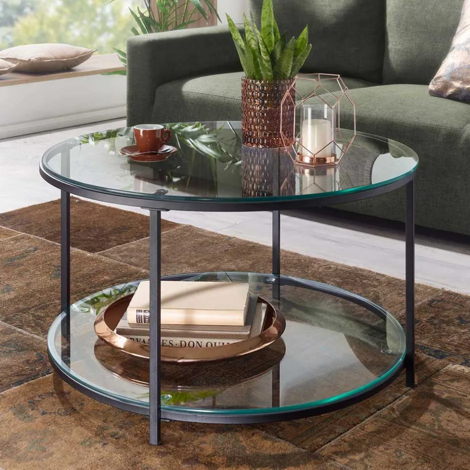 Beistelltische|Couchtische*Pharao24 Runder Wohnzimmertisch Ovestica