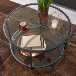 Beistelltische|Couchtische*Pharao24 Runder Wohnzimmertisch Ovestica