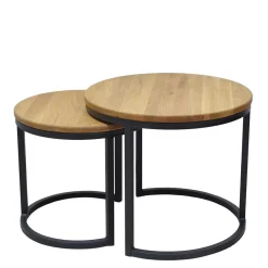 Pharao24 Rundes Tisch Set Mikolos> Wohnzimmertisch|Massivholztische