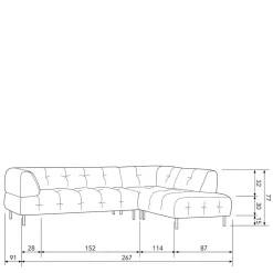 Polstermöbel|Wohnzimmercouch*Pharao24 Samt Ecksofa Chace