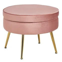 Sitzhocker*Pharao24 Samt Polsterhocker Hardy