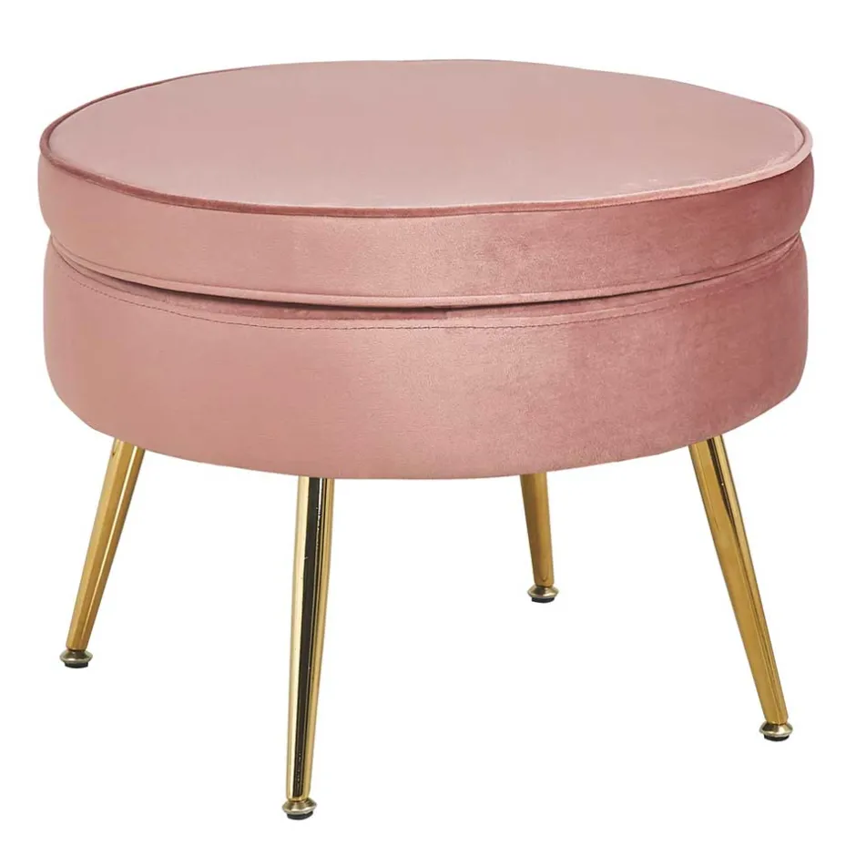 Sitzhocker*Pharao24 Samt Polsterhocker Hardy