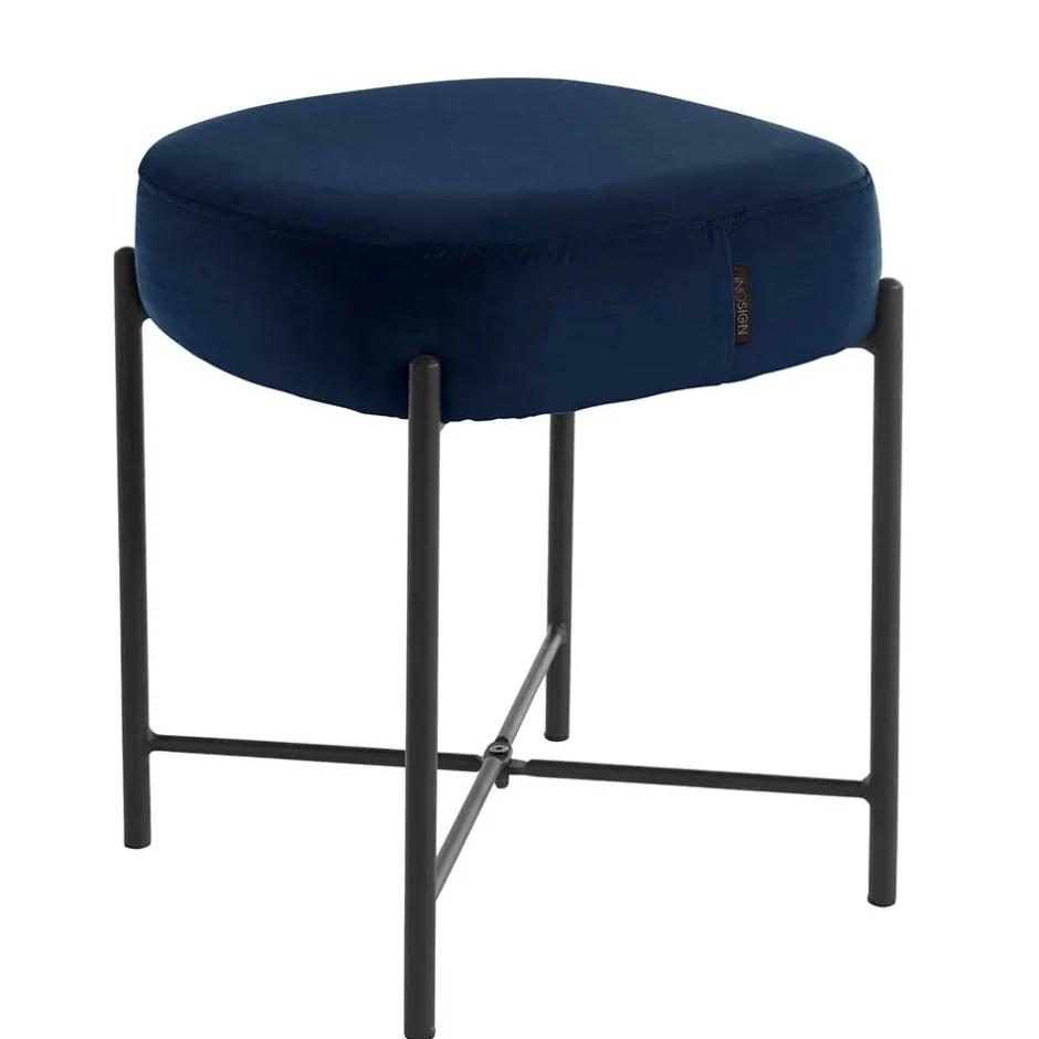 Sitzhocker*Pharao24 Samt Polsterhocker Tevano