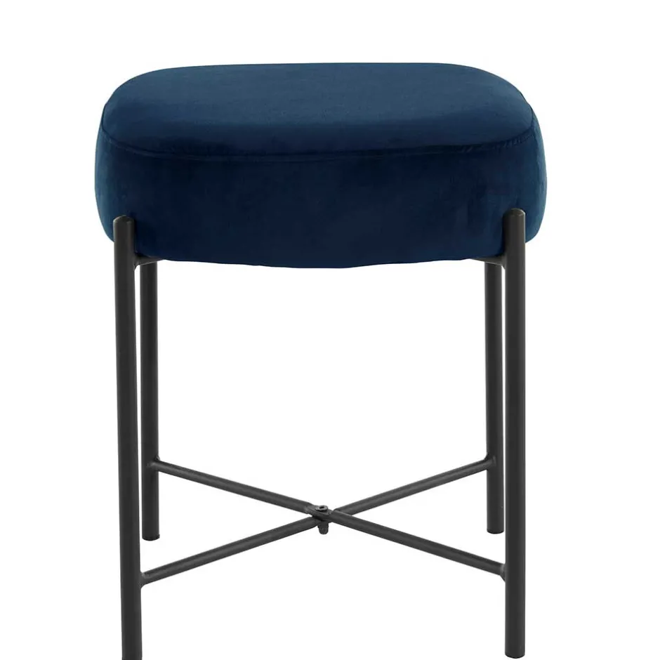 Sitzhocker*Pharao24 Samt Polsterhocker Tevano