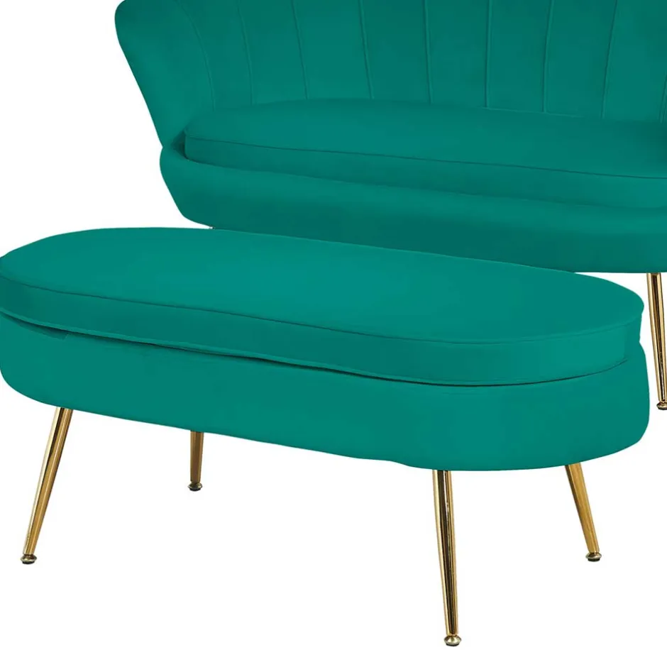 Sitzhocker*Pharao24 Samt Sitzhocker Belania