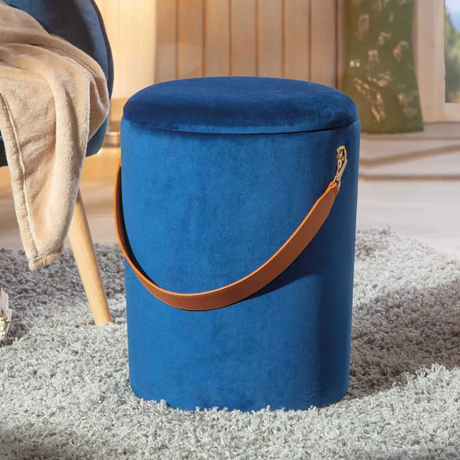 Sitzhocker*Pharao24 Samt Sitzhocker Ines