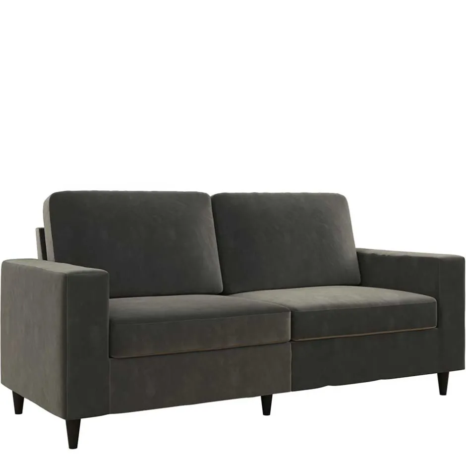 Pharao24 Samt Sofa grau Alfons> 3 Sitzer Sofa