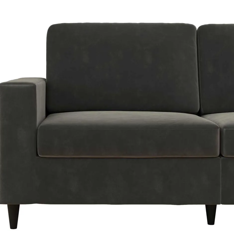 Pharao24 Samt Sofa grau Alfons> 3 Sitzer Sofa