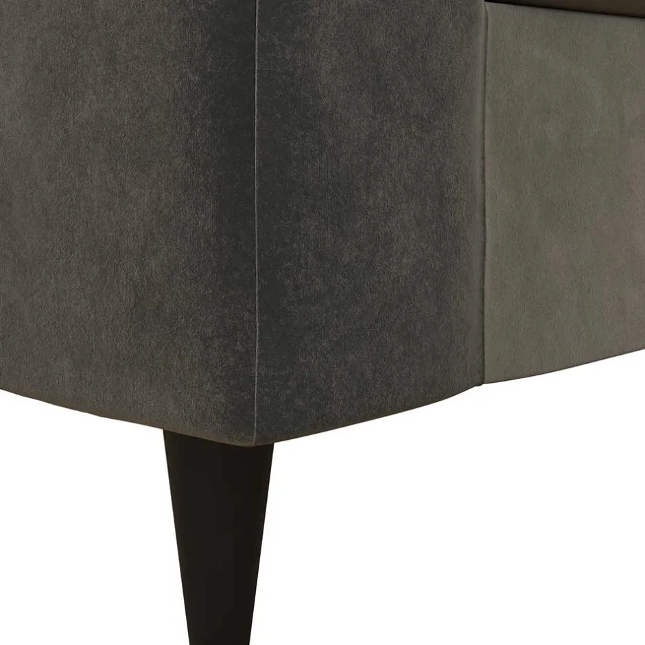 Pharao24 Samt Sofa grau Alfons> 3 Sitzer Sofa