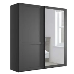 Pharao24 Schiebetürenschrank Dunkelgrau Hierro><noscript><img width=