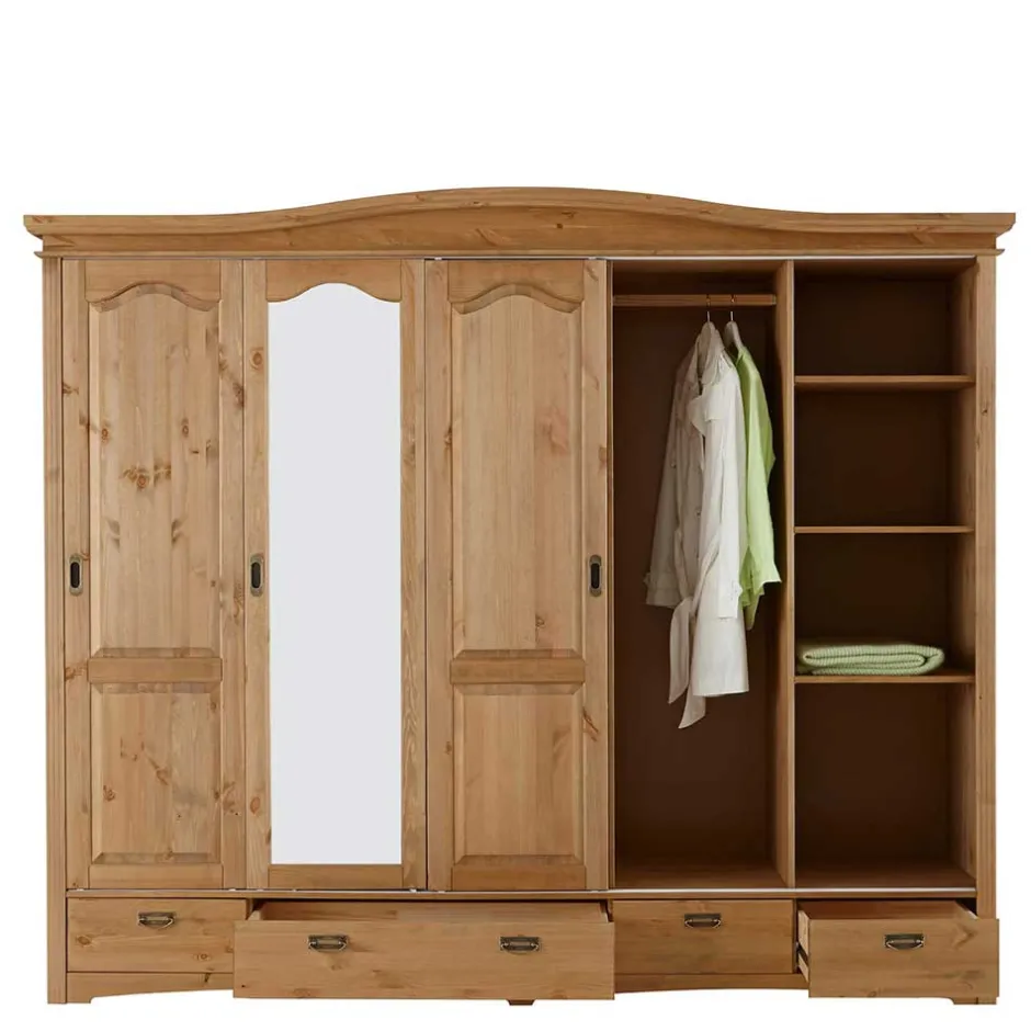 Pharao24 Schiebetürschrank Delian> Massivholzmöbel|Schiebetürenschränke