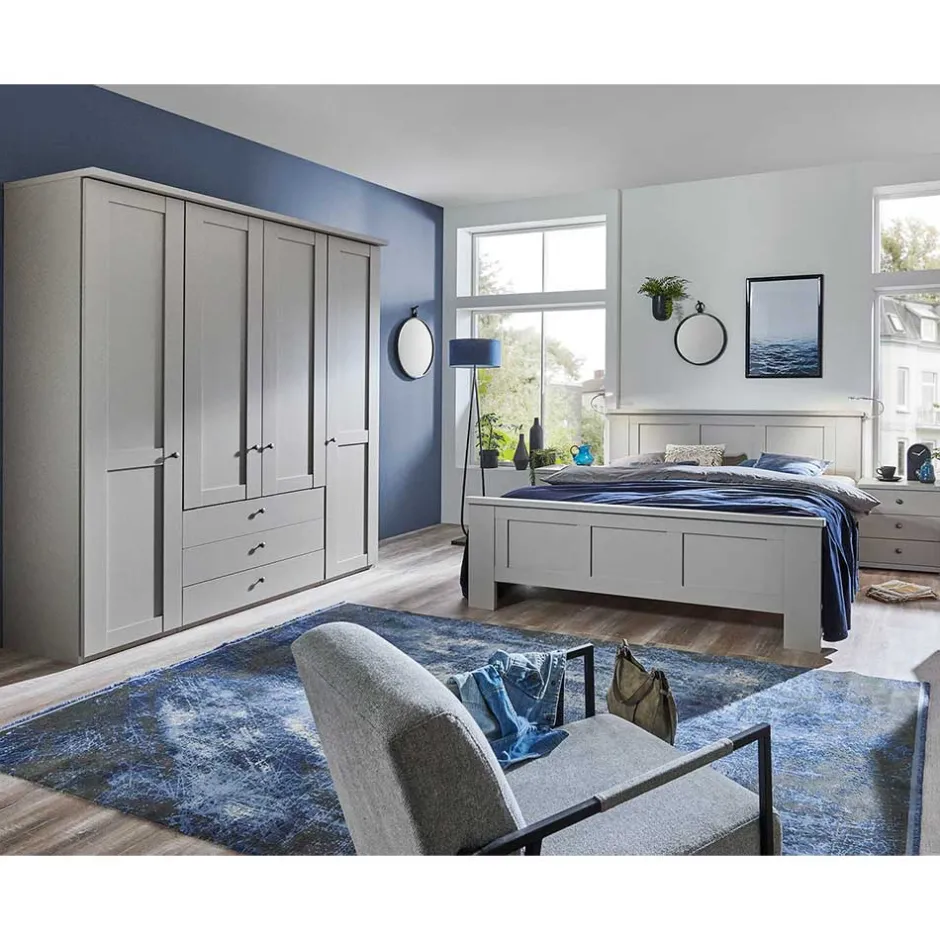 Schlafzimmer Sets*Pharao24 Schlafzimmer Set Hellgrau Saconso