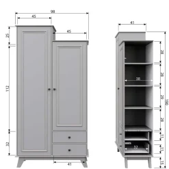 Drehtürenschränke|Massivholz Kleiderschränke*Pharao24 Schlafzimmerkleiderschrank Zenzian