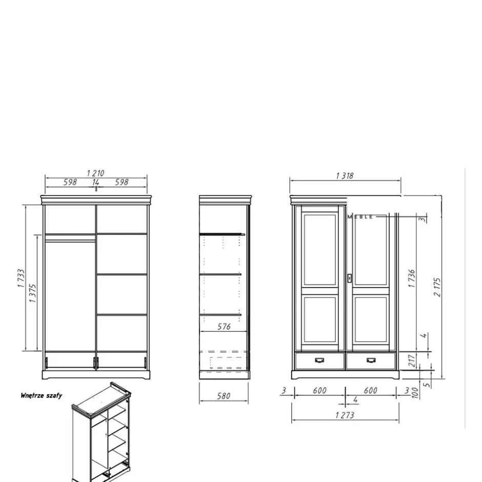 Drehtürenschränke|Massivholz Kleiderschränke*Pharao24 Schlafzimmerschrank Aluko