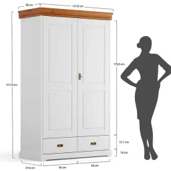 Drehtürenschränke|Massivholz Kleiderschränke*Pharao24 Schlafzimmerschrank Limita