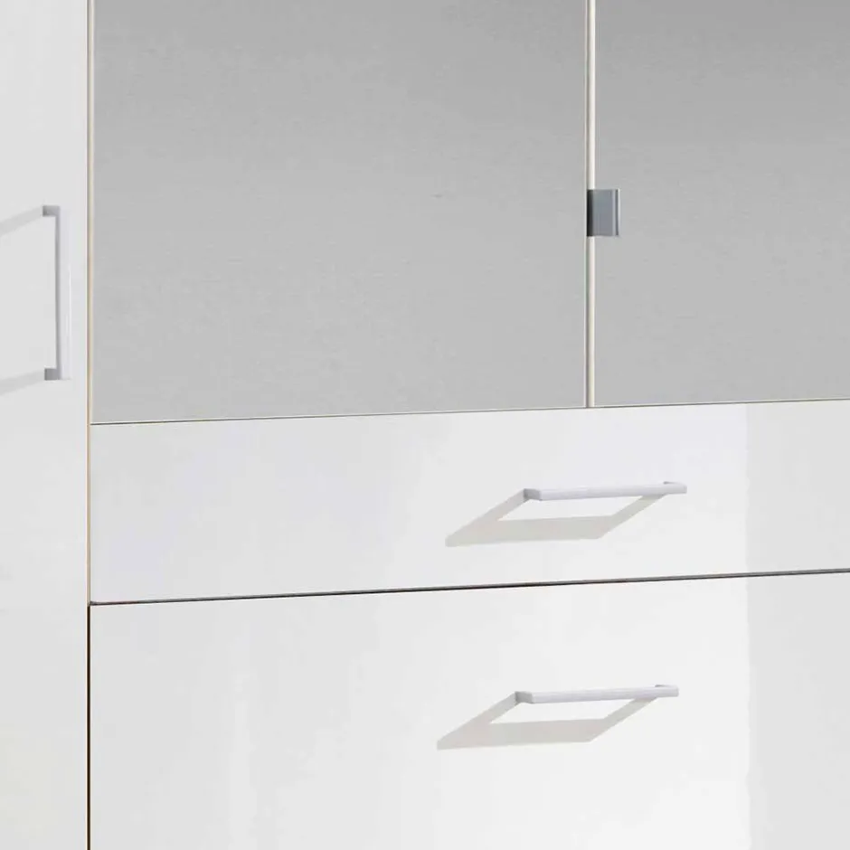 Pharao24 Schlafzimmerschrank mit Spiegel Emritalo> Jugendkleiderschrank|Drehtürenschränke