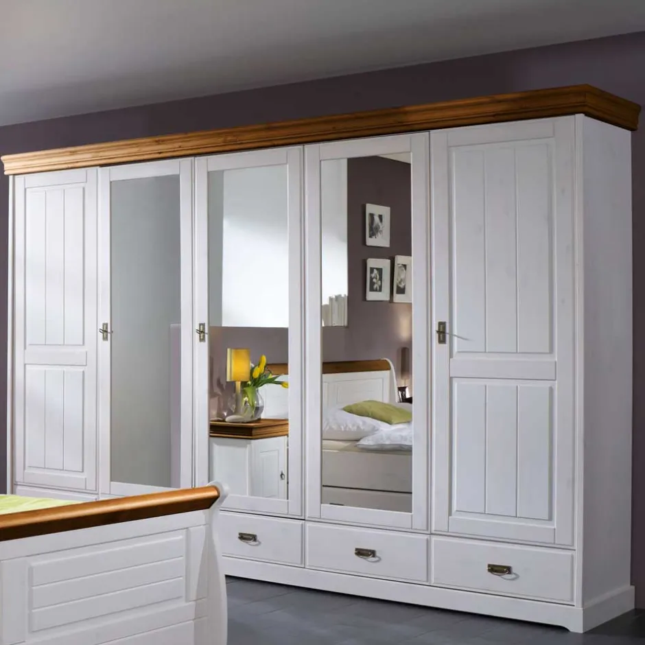 Massivholz Schränke|Drehtürenschränke*Pharao24 Schlafzimmerschrank Scots