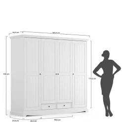 Drehtürenschränke|Massivholz Kleiderschränke*Pharao24 Schlafzimmerschrank Vomano