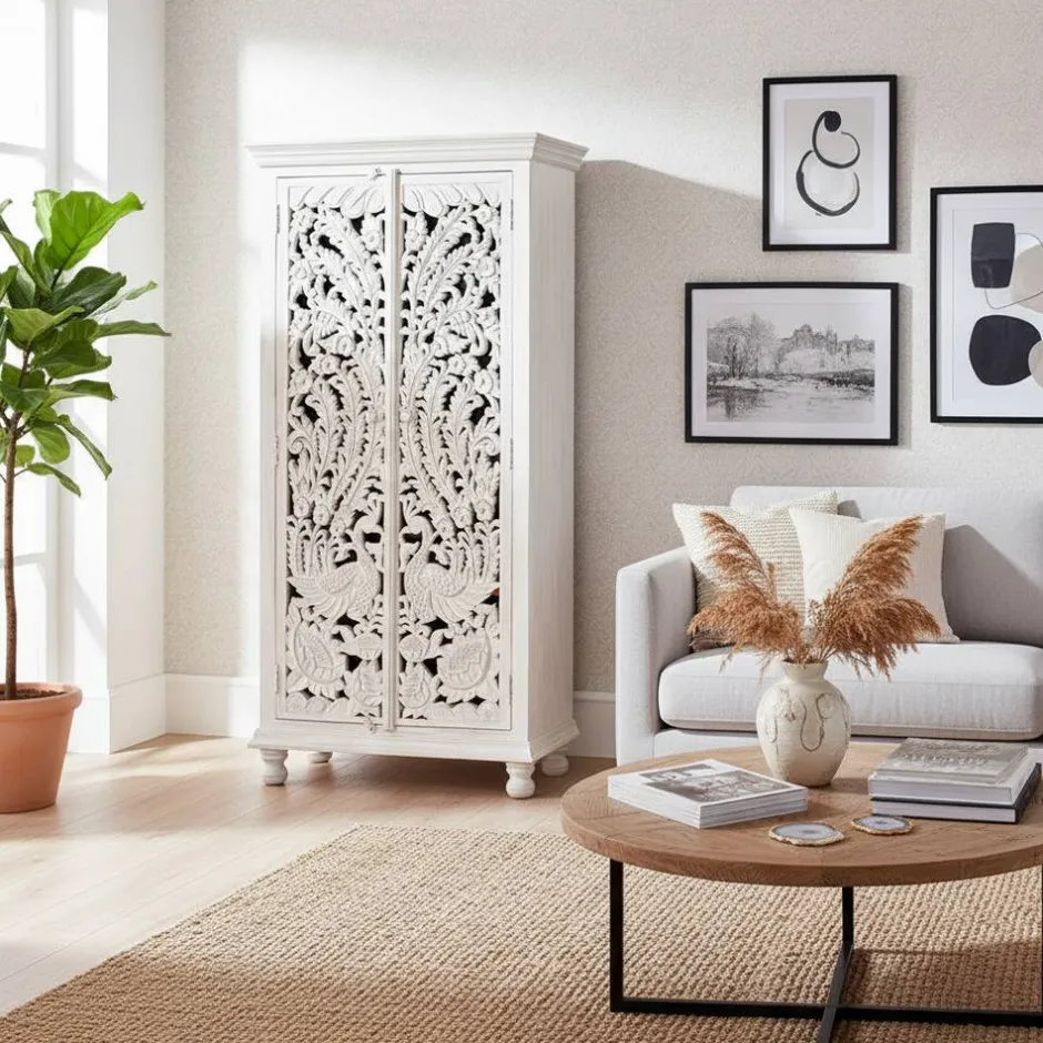 Massivholzmöbel|Wohnzimmerschrank*Pharao24 Schrank Holz Menorva