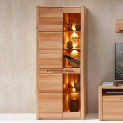 Pharao24 Schrank Vitrine Dressed> Wohnzimmerschrank|Massivholz Schränke