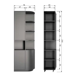 Vitrinenschrank|Wohnzimmervitrinen*Pharao24 Schrank Vreino