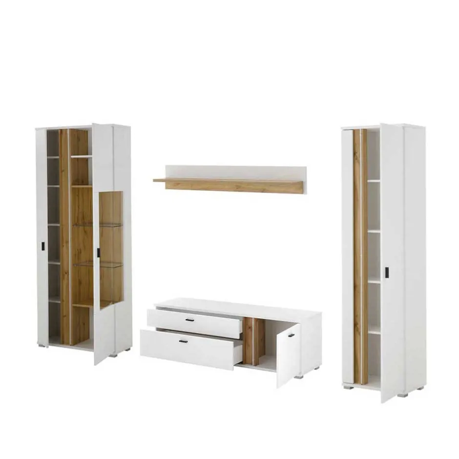 Moderne Wohnwände|Wohnwand 300 Cm*Pharao24 Schrankwand Luzillo