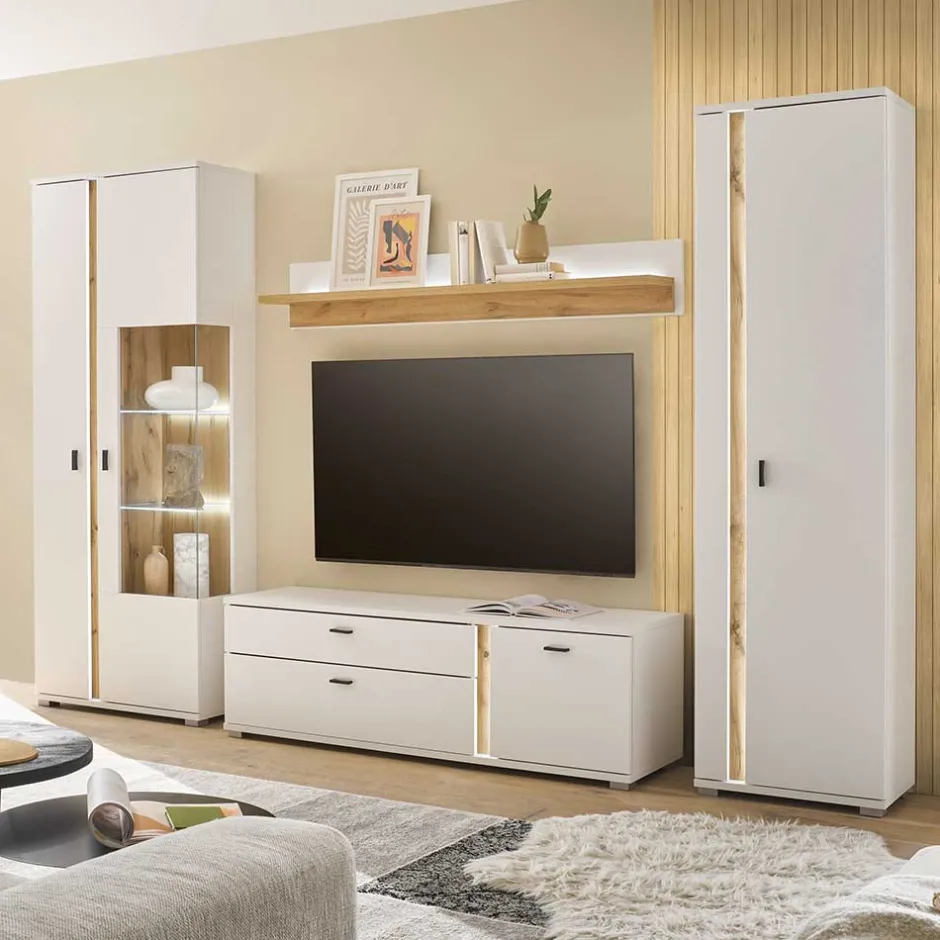 Moderne Wohnwände|Wohnwand 300 Cm*Pharao24 Schrankwand Luzillo