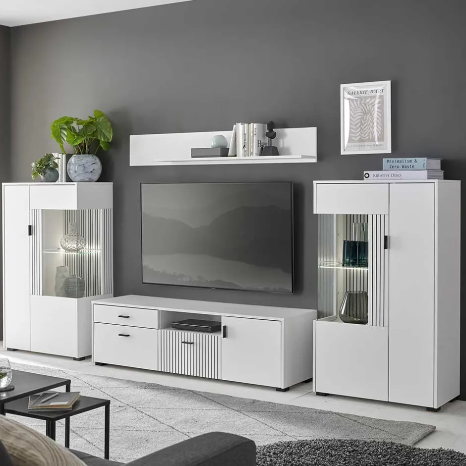 Wohnwand 300 Cm|Moderne Wohnwände*Pharao24 Schrankwand Wohnzimmer Paros