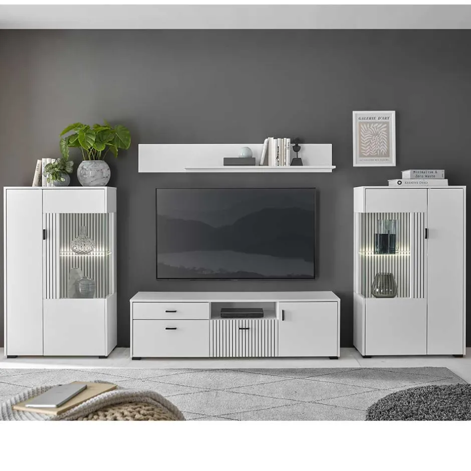 Wohnwand 300 Cm|Moderne Wohnwände*Pharao24 Schrankwand Wohnzimmer Paros