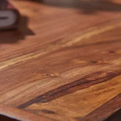 Massivholztische|Computertische*Pharao24 Schreibtisch Holz und Chrom Magdalina