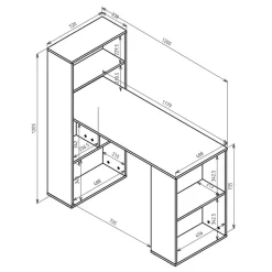 Schreibtische*Pharao24 Schreibtisch mit Regalen Arazony