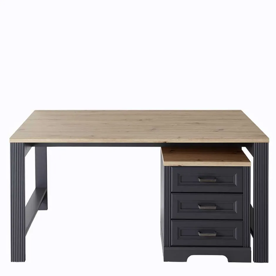 Pharao24 Schreibtisch mit Rollcontainer Luoton> Schreibtische