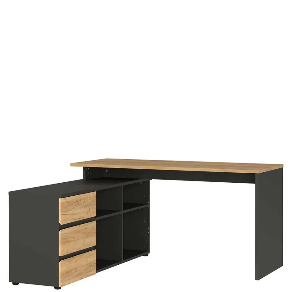 Pharao24 Schreibtisch mit Schrankelement Charin> Schreibtische|Computertische