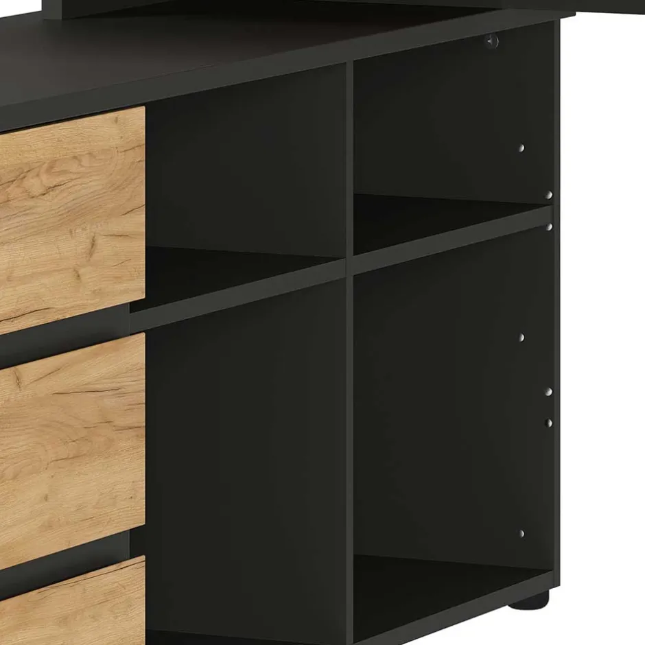 Pharao24 Schreibtisch mit Schrankelement Charin> Schreibtische|Computertische