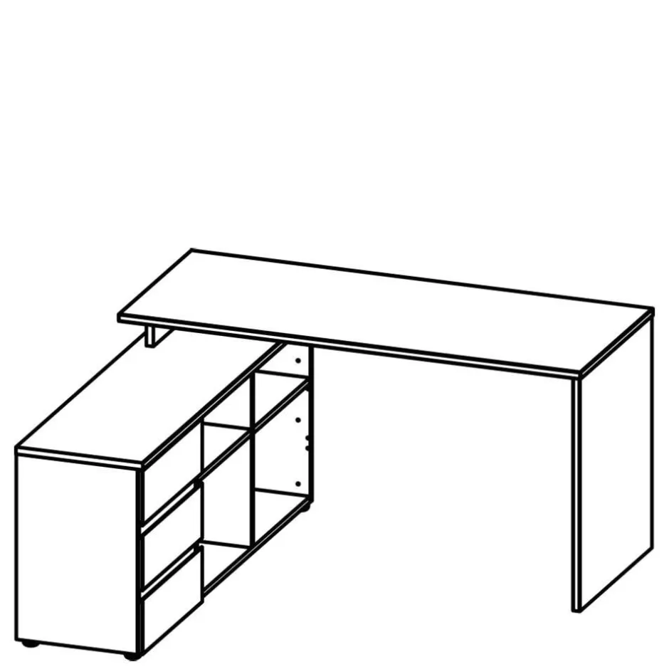Pharao24 Schreibtisch mit Schrankelement Charin> Schreibtische|Computertische