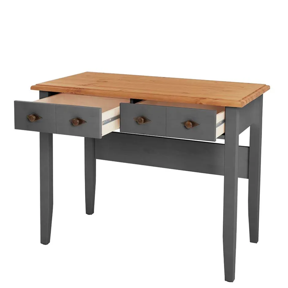 Pharao24 Schreibtisch mit Schubladen Mangali> Massivholztische|Computertische