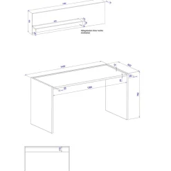 Büromöbel Sets*Pharao24 Schreibtisch mit Wandboard Rascian