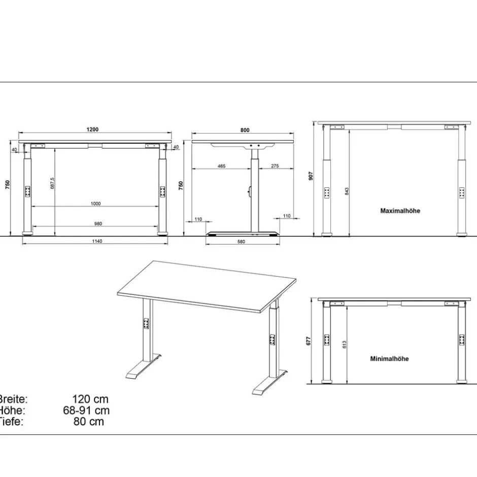 Schreibtische*Pharao24 Schreibtisch Smono