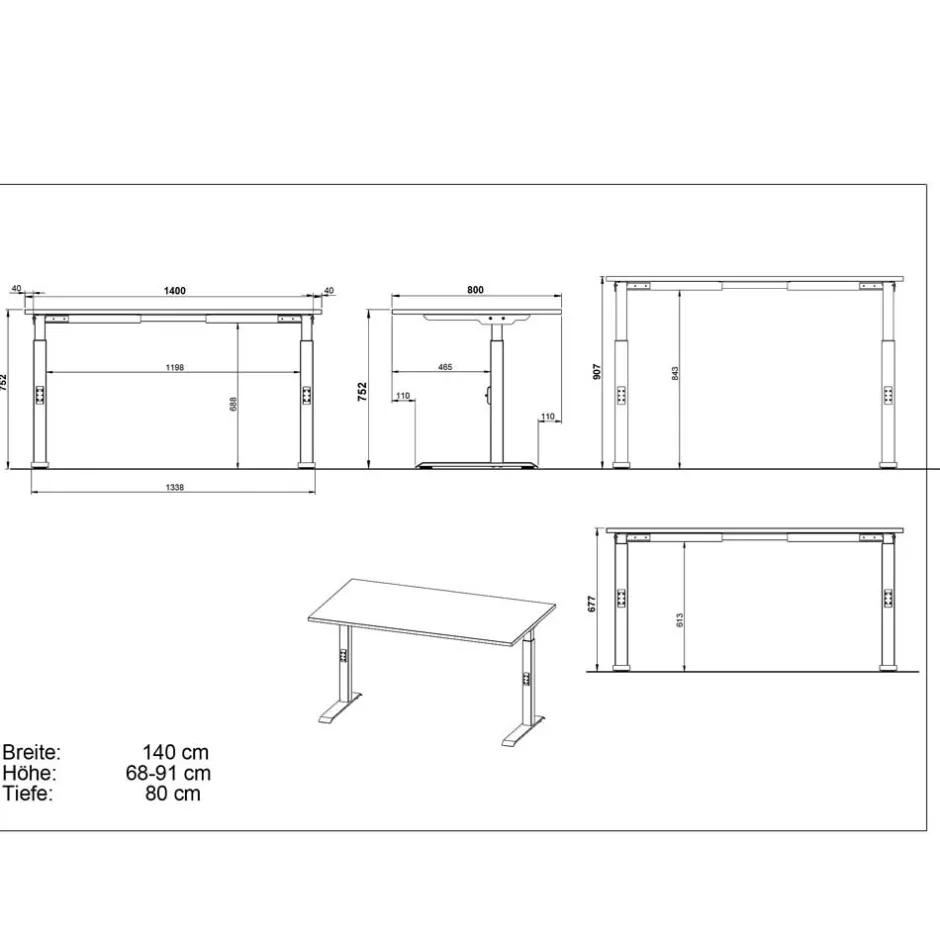Schreibtische*Pharao24 Schreibtisch Smono