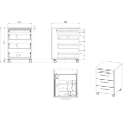 Büroschränke|Aktenschränke*Pharao24 Schreibtischcontainer Wasconda