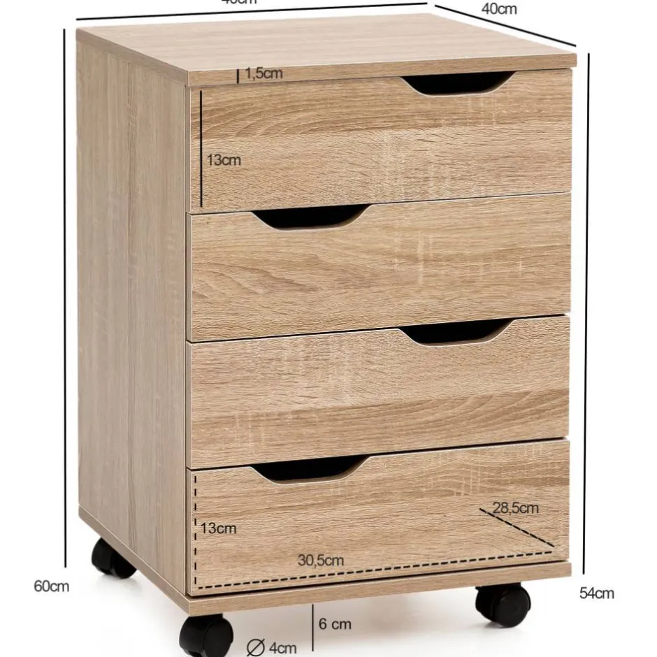 Büroschränke|Aktenschränke*Pharao24 Schreibtischrollcontainer Brunca