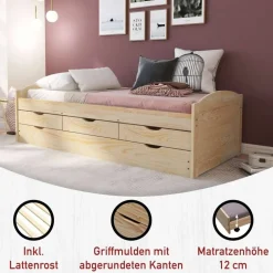 Jugendbetten|Funktionsbetten*Pharao24 Schubkastenbett Vultaco