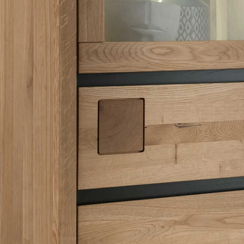 Pharao24 Schubladen Vitrine Shailina> Massivholzmöbel|Wohnzimmerschrank